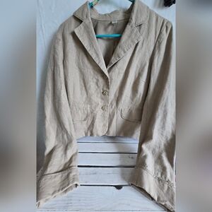 Old Navy Khaki womens linen blazer Sz Med